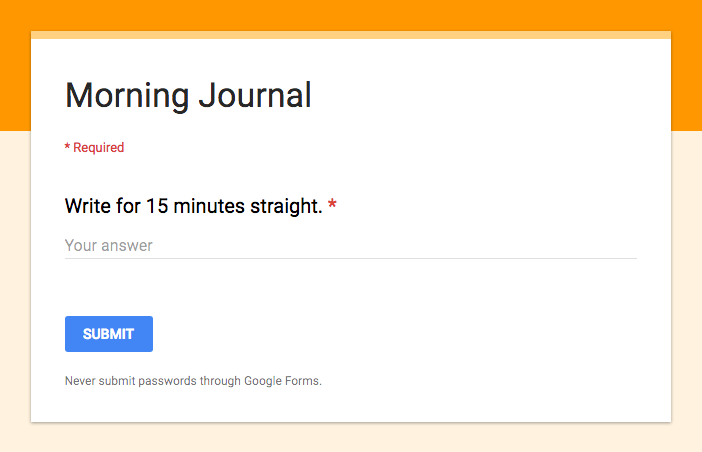 morning journal google form